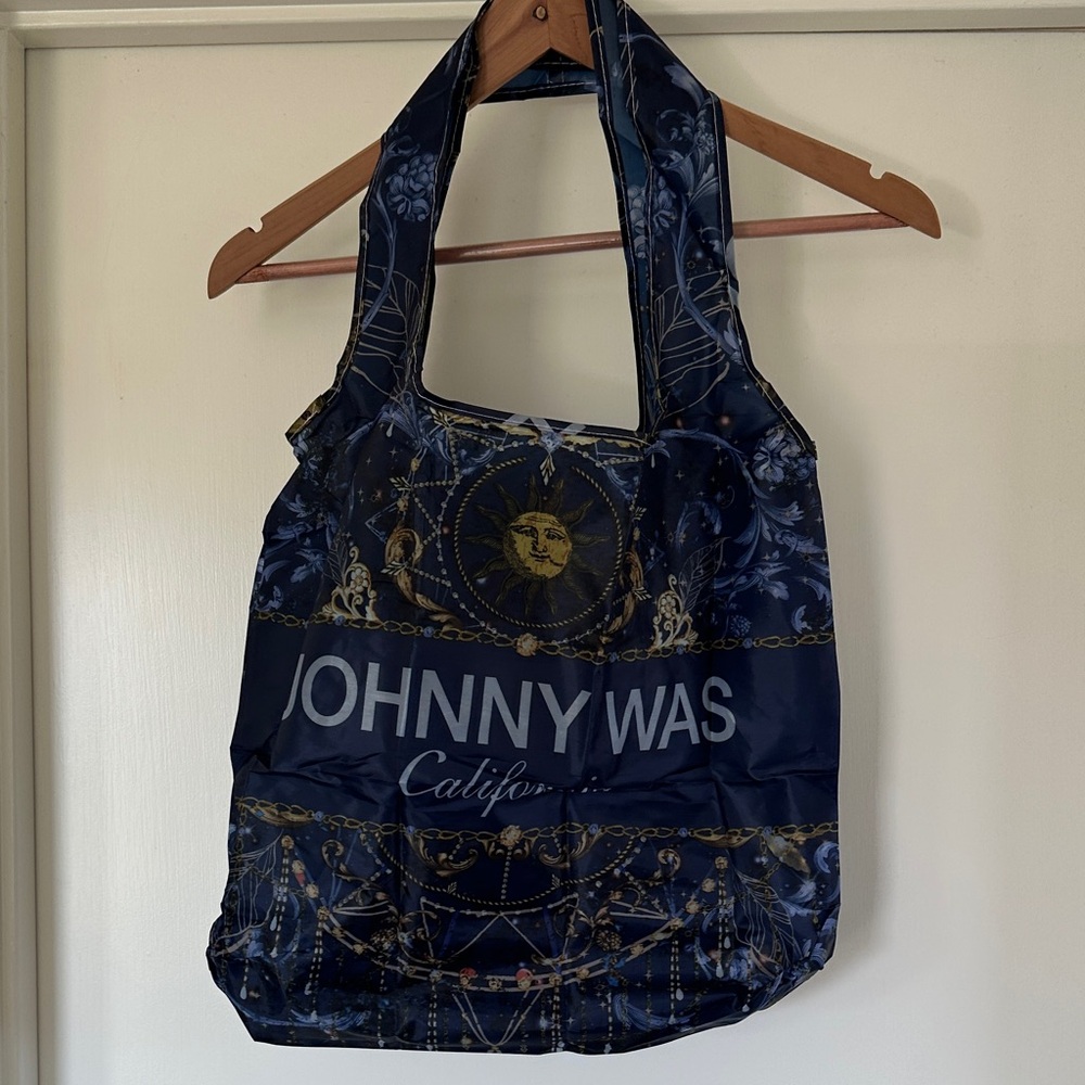 Johnny Was Navy and Gold Tote